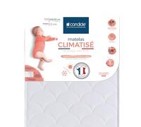 CANDIDE - Matelas Bébé 60x120x11cm Climatisé - Matelas Bébé Évolutif - Sans Traitement - Face Hiver Ouatinée - Face Été Tissu Léger - Garantie 5 Ans - Fabriqué En France