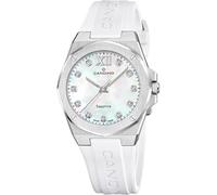 Candino Montre pour Femme C4777/6 Lady Elegance Boîtier en Acier Inoxydable Gris Bracelet en Caoutchouc Blanc