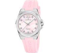 Candino Montre pour Femme C4777/7 Lady Elegance Boîtier en Acier Inoxydable Gris Bracelet en Caoutchouc Rose