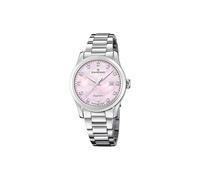Candino Swiss Montre Femme Analogique Acier Inoxydable 316L Argenté - Mouvement Quartz - Verre Saphir Haute résistance - Étanche 5 ATM - Calendrier C4738/6 - Lady Elegance