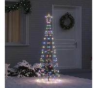 Canditree 250 cm Sapin Lumineux à LED Extérieur, Arbre de Noël Cône en Métal avec Piquets, Décoration pour Jardin Terrasse (Multicolore)
