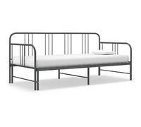 Canditree Canapé-lit Convertible en Métal, Lit Banquette Convertible Lit Gigogne Cadre de Lit Double pour Adultes Enfants (Gris)