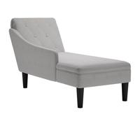Canditree Chaise Longue Méridienne Côté Droit, Canapé avec Accoudoir pour Salon, Appartement, Petit Espace (Gris Nuage)