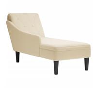 Canditree Chaise Longue Méridienne Côté Droit, Canapé avec Accoudoir pour Salon, Appartement, Petit Espace (crème)