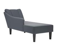 Canditree Chaise Longue Méridienne Côté Droit en Velours, Canapé Méridienne avec Accoudoir pour Salon, Appartement (Gris foncé)