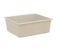 Canditree Évier de Cuisine 1 Bac 53 X 46 cm, Évier sous Plan avec Filtre de Vidange, 80% Quartz et 20% Résine (Beige)