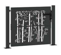 Canditree Portail de Jardin en Acier Peint par Poudre, Portillon en Métal avec Poignée pour Jardin Terrasse Extérieur (105 x 100 cm)