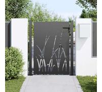 Canditree Portail de Jardin Noir en Acier, Portillon en Métal avec Système Verrouillable, Porte pour Terrasse Extérieur (105 x 125 cm)