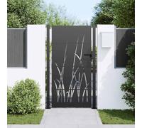 Canditree Portail de Jardin Noir en Acier, Portillon en Métal avec Système Verrouillable, Porte pour Terrasse Extérieur (105 x 200 cm)