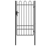Canditree Portillon de Jardin en Métal, Porte de Clôture Gris en Acier Revêtu de Poudre (100 x 175 cm)