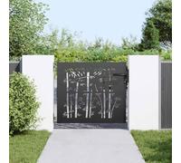 Canditree Portillon de Jardin Noir en Acier Peint par Poudre, Portail Métallique avec Système Verrouillable pour Terrasse Extérieur (105 x 100 cm)