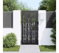 Canditree Portillon de Jardin Noir en Acier Peint par Poudre, Portail Métallique avec Système Verrouillable pour Terrasse Extérieur (105 x 200 cm)