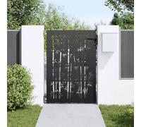 Canditree Portillon de Jardin Noir en Acier Peint par Poudre, Portail Métallique avec Système Verrouillable pour Terrasse Extérieur (105 x 150 cm)