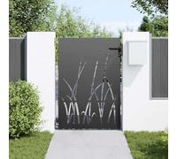 Canditree Portillon de Jardin Noir en Acier, Portail Métallique avec Poignée pour Terrasse Extérieur (85 x 150 cm)