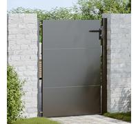 Canditree Portillon de Jardin Noir en Acier, Portail Métallique avec Système Verrouillable pour Terrasse Extérieur (105 x 150 cm)
