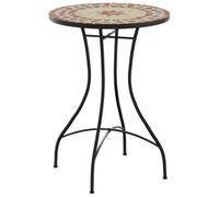 Canditree Table de Bistrot Mosaïque, Table D'appoint Rond de Balcon (Marron et Blanc)