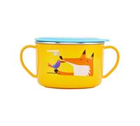 Candl Cuitisan Infant Gobelet pour enfant en acier inoxydable avec couvercle et poignées pratiques, passe au micro-ondes et au four, lave-vaisselle, congélateur, bol pour enfant (jaune) 650 ml