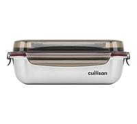 Boîte de conservation compatible micro-onde inox rectangle avec poignée 1900 ml