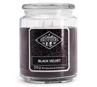 Candle Brothers - Grande bougie parfumée dans un verre - Velours noir - Longue durée de combustion (110 h) - Noir - 510 g