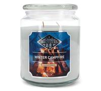 Candle-Brothers Grande bougie parfumée dans un verre | Winter Campfire | Bougie parfumée Feu de camp | Bougie longue durée de combustion (100 h) | Bougie avec plusieurs mèches | Bougies grises