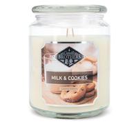 Candle-Brothers Grande bougie parfumée en pot | Milk & Cookies | Bougie parfumée sucrée | Bougie à longue durée de combustion (100h) | Bougie à plusieurs mèches | Bougies blanches