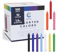 Candle Charisma 100 Couleurs Assorties de Sorts Bougies Petit Dripless pour Chimes, Magie, Congrégation, Veillée aux chandelles, Rituals, Décorations festives (10 Couleurs) 4 Pouces de Hauteur