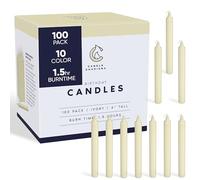 Candle Charisma Lot de 100 bougies de sorts ivoires - Bougies carillon en paraffine non parfumées de 10,2 cm, sans fumée et sans goutte, bougies colorées, longue durée de combustion, bougies coniques