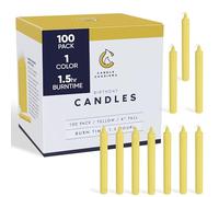 Candle Charisma Lot de 100 bougies de sorts jaunes - Bougies carillon en paraffine non parfumées de 10,2 cm, sans fumée et sans goutte, bougies colorées, longue durée de combustion, bougies coniques