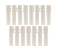 Candle Drip Sleeve Couvercles en plastique blancs élégants for lustres, Bases de lampes, décoration mariage, maison, manches douille, bougies goutte à, 15 pièces