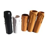 Candle Drip Sleeve Tube de support lampe bougie en plastique, manchon Base, couvercle d'ampoule, partie lustre 8 pièces(100x25mm Black color)