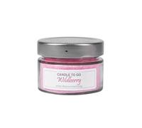 Candle Factory Candle TO GO Bougies parfumées en stéarine végétale dans un verre moderne avec couvercle à visser - Environ 20 h de combustion - Parfum framboise sauvage