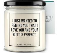 candle guy Bougie parfumée dans un verre [Durée de combustion 70 h] - Bougie parfumée faite à la main avec inscription | Cadeau coquin pour femme, petite amie, anniversaire | 100 % cire de soja, beaux