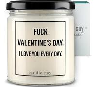 candle guy Bougie parfumée « Fuck Valentine's Day I love you every day » | Fabriquée à la main à partir de 100 % cire de soja | Durée de combustion de 70 heures