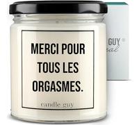 candle guy Bougie parfumée Merci pour tous les orgasmes - Fabriquée à la main à 100 % en cire de soja - Durée de combustion : 70 heures