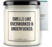 candle guy Bougie parfumée | Odeur surmenée et sous-baisée | 100 % cire de soja coulée à la main | 70 heures de combustion