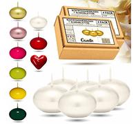 CANDLE HARMONY© Bougies flottantes 6 STK Ø 40 mm avec pétales de rose GRATUIT Couleurs festives Bougie flottante Anniversaire Saint Valentin Pâques Noël Christmas Candles Bougies (Perle)