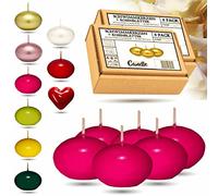 CANDLE HARMONY© Bougies flottantes 6 STK Ø 40 mm avec pétales de rose GRATUIT Couleurs festives Bougie flottante Anniversaire Saint Valentin Pâques Noël Christmas Candles Bougies (Pink)