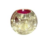 Candle Holder - Floating Glass Design, Heat-Resistant Tea Light Container for Holiday Decor, Stylish Transparent Build, Wedding Party and Home Accessory, Family Celebration