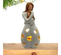 Candle Holder Gift, Flameless Candle Holder, Candles Holder, Mother Daughter Gift, Mother Daughter Figure Flameless Candle Holders with LED Light, Perfect for Mothers Day and Home