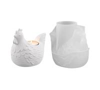 Candle Holder Mold - Silicone 3D Hen Jewelry Holder Mold, 1 Piece Poultry For Casting, Avian Vessel Template With Detailed Texture, Crafting Supplies, Bird Press For Cement And Plaster