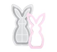 Candle Holder Resin Mold- Bunny Shape Silicone Plaster Mould, 3D Hollow Rabbit Candlestick Tool | Epoxy Craft Making, Desktop Ornament, Easter Figurine, Concrete Casting For Decoration