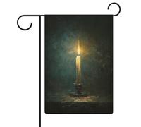 Candle in The Darkness Dark Fantasy Drapeau de jardin saisonnier en toile de jute double face 30,5 x 45,7 cm