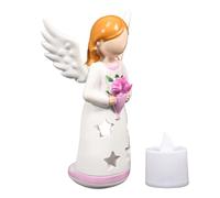 Candle Lamp, Resin Angel Lamp, Candlestick Figurine, Decorative Statue Lamp, LED Light Ornament, Angel Home Decor, Resin Candle Holder, Birthday Candle Lamp, Christmas Home