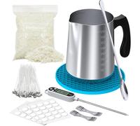 Candle Making Kit-Contains 900ml Cast Iron Jar,12oz Soy Wax,Wicks,Mixing Spoon,Wick Stickers,Wick Holder & Tools,Ca Kit