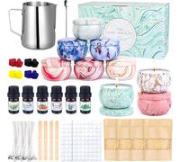 Candle Making Kit For Beginners Diy Scented Candles Gifts With 480g Soy Wax,9 Candle Boxes,8 Colour Blocks,100 Candle Wicks Wick Stickers,4 Complete Candle Making Stickers