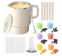 Candle Making Kit with Wax Melter 1000ml Wax Pot with Pouring Spout 6 Colors Candles 60 Candle Wicks 100 Wic KIT DE CREATION BOUGIE