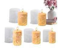 Candle Mold - 5 Pieces Bee Themed Silicone Crafting Mould | Pillar Candle Molds For Men Women Home Crafting Decorations Scented Soap Casting Plaster Products Festival
