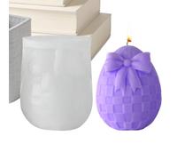 Candle Mold - Bow Easter Egg Silicone Mold, 3D Aromatherapy Wax Casting Tool with Sturdy Flexible Structure for Clean Detail Finish, Reusable Craft Form, Ideal for Home Farmhouse Holiday Party
