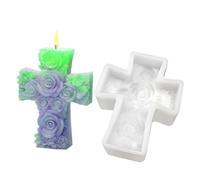 Candle Mold - Silicone, 4.17x2.99x1.34in Religious Mold 3D Detailed Design | Flexible Reusable Craft Molds, Cross Candle Making Kit For Resin Art, Soap Crafting, Wax Melts, DIY Home Decor