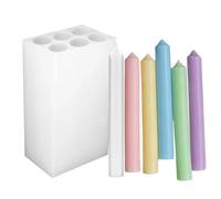Candle Molds - 6 Cavity DIY Silicone Mold for Handmade Candle Making Kit